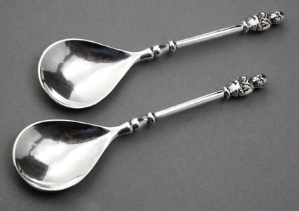 Guild of Handicraft Arts & Crafts Silver Apostle Spoons (Pair) - George Henry Hart